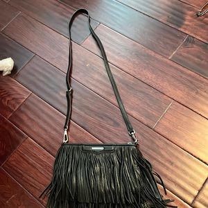 Rebecca Minkoff black fringe purse